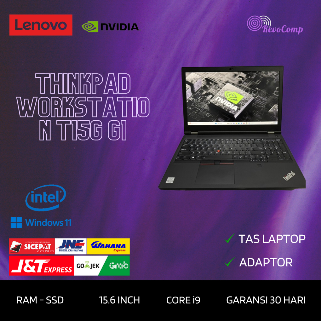 Laptop Lenovo Thinkpad Workstation T15G G1 Core i9 Gen 10 Ram 64GB Ssd 1TB Nvidia RTX 2080 FHD IPS