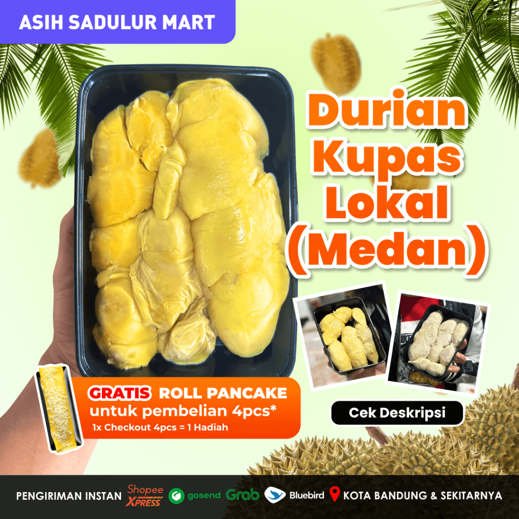 

Durian Kupas Medan & Lokal Premium 500gr Duren Bandung