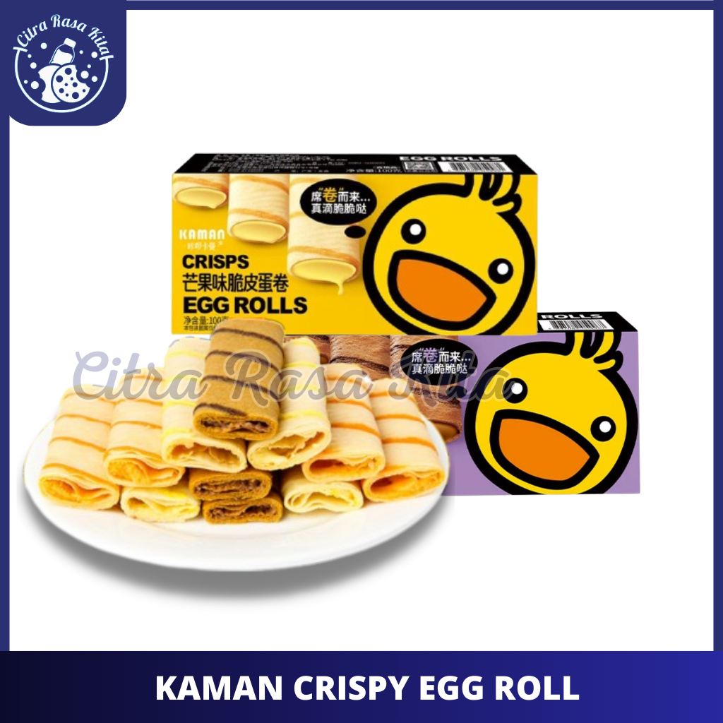 

Kaman Crispy Egg Roll Bebek Rasa Salted Egg, Cheese & Durian / Makanan Ringan Semprong 100gr