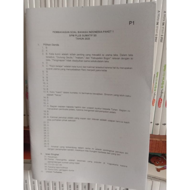 kunci jawaban SPM PLUS 2025