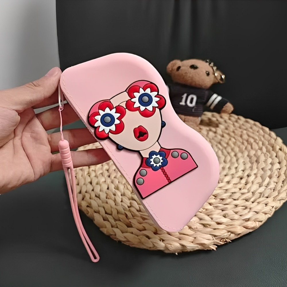 Tempat Kotak Kacamata Hits Girl [ Pink ] Gantungan Tas - Aksesoris Fashion Pria & Wanita Korea - Rub
