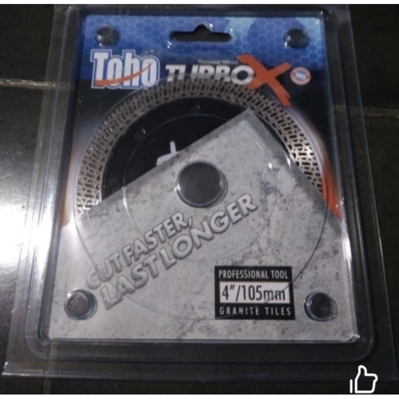 Toho Turbo X pisau potong granit 4" 105mm