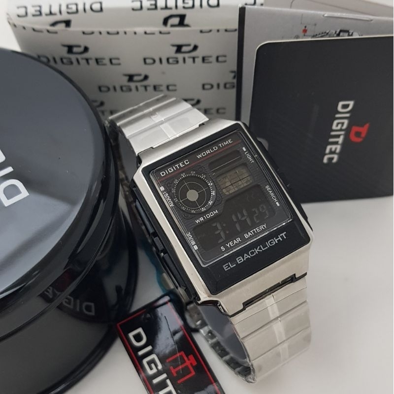 JAM TANGAN PRIA DIGITEC RANTAI STAINLESS STEEL 100%ORIGINAL
