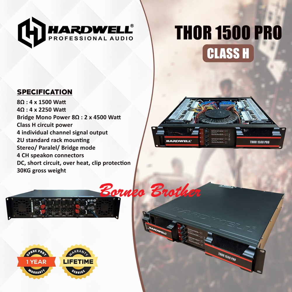 Hardwell THOR 1500 PRO Original Power Amplifier 4 x 1500 Watt @8ohm Class H
