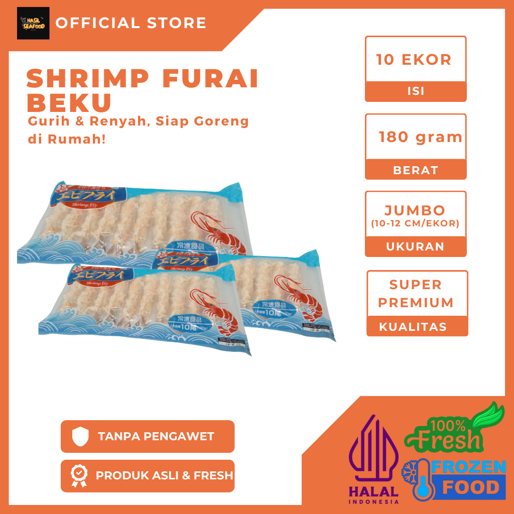

Shrimp Fry Jepang Beku – Udang Goreng Siap Masak Isi 10 Ekor | Frozen Food