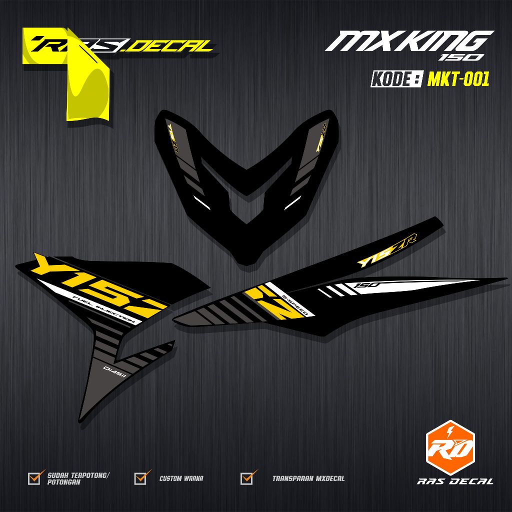 STIKER Striping Transparan Yamaha Y15 ZR Variasi Maxdecal - Stiker Semifull Y15ZR TRANSPARAN / BISA 
