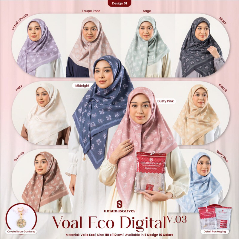 Agen Supplier Grosir Hijab Umama Voal Eco Digital Motif Jilbab Segi Empat Motif Terlaris Termurah
