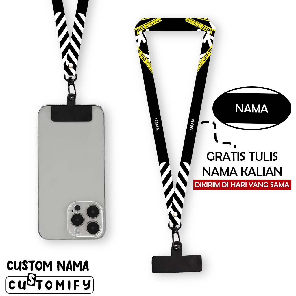 

Lanyard Custom Nama Satuan - Tali Lanyard Gantungan Nametag 1,5 cm - Bisa Tambah Nama - Design 89