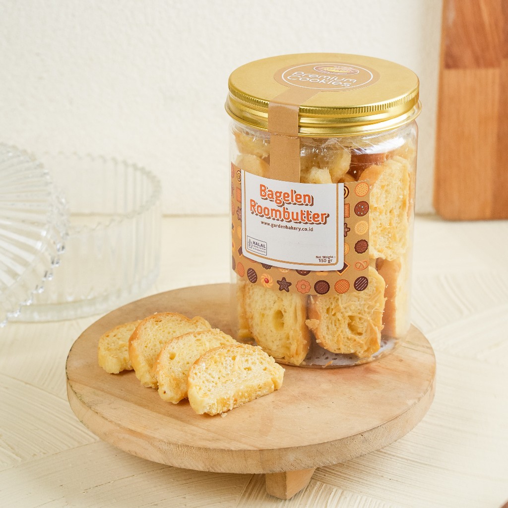 

[PAKET HEMAT 3 TOPLES] Bagelen Roombutter Premium Garden Bakery Kue Kering Snacks Makanan Lebaran
