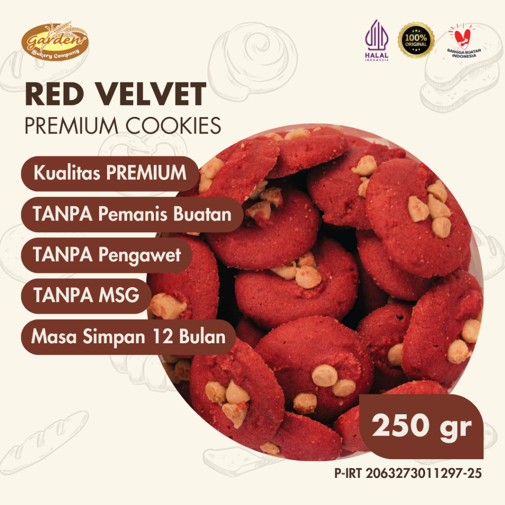 

Red Velvet Premium Cookies Garden Bakery Kue Kering Snacks Makanan Lebaran