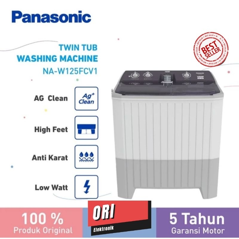PANASONIC MESIN CUCI 2 TABUNG 12.5 KG NAW-125FCV