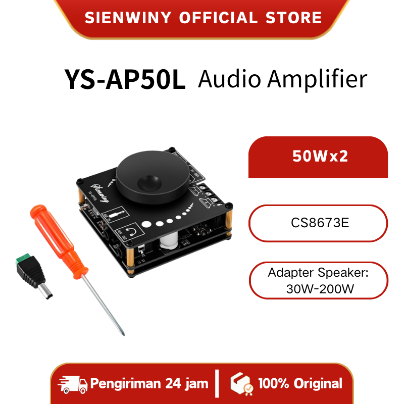 【SIENWINY】YS-AP50L  Amplifier Stereo Digital Mini Modul Papan Daya Audio Speaker AMP AUX APP  50W * 