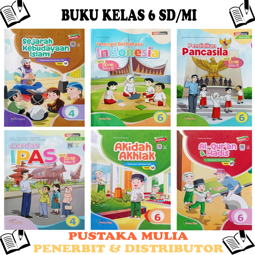 Paket Buku Kelas 6 SD/MI Kurikulum Merdeka - Penerbit Pustaka Mulia