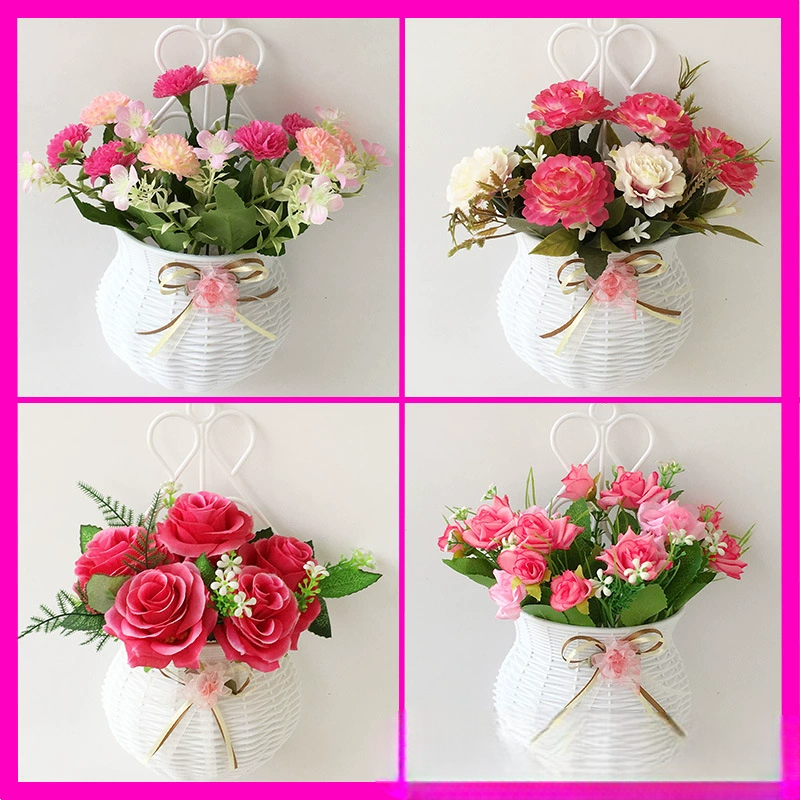 GGS Bunga Artificial Pot Plastik Gantung Dinding Rumah Aesthetic Kekinian BGA32