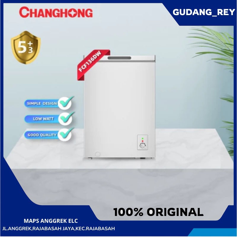 Freezer Box Changhong FCF136DW Chest Freezer 100 Liter Garansi resmi
