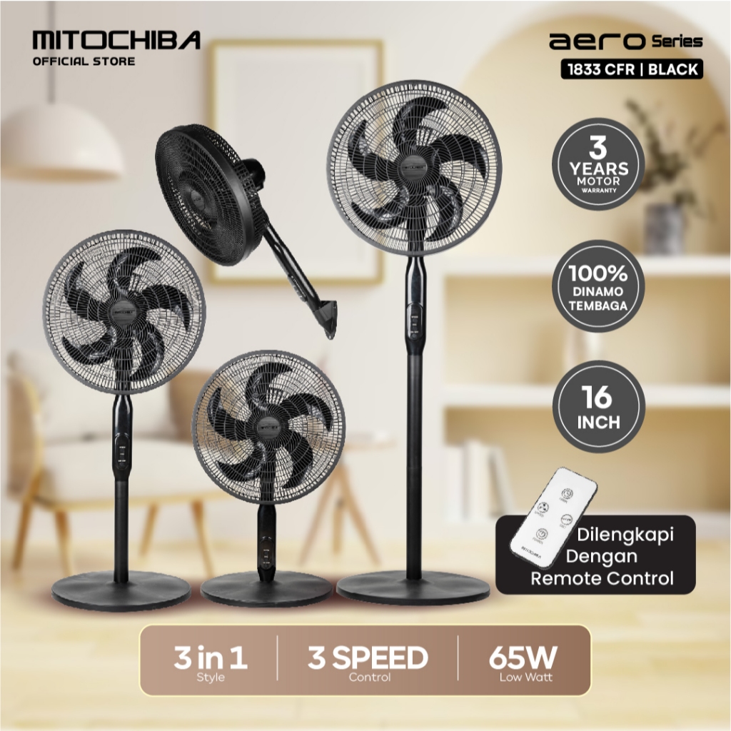 MITOCHIBA Kipas Angin Remote 4in1 Multifungsi 1833CFR 16 Inch AERO Series