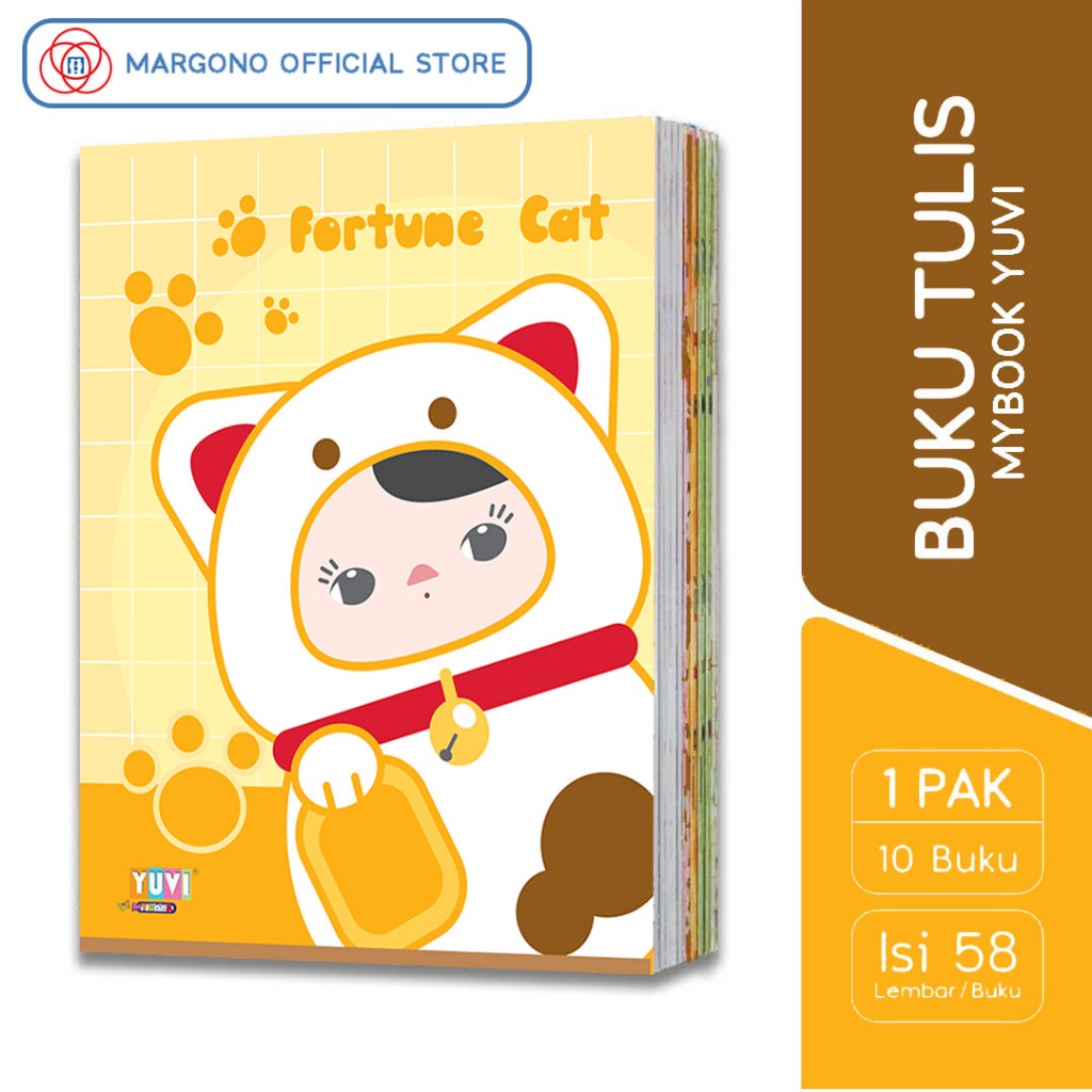 

My Book Yuvi Buku Tulis Lucky Cat 58 Lembar - 10 Buku
