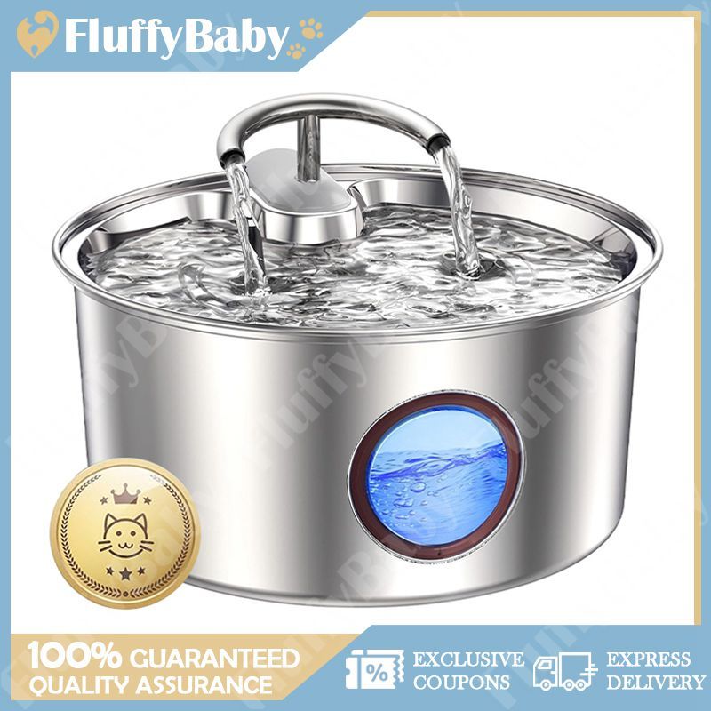 3.2L Stainless Water Fountain Kucing Tempat Minum Kucing Otomatis Water Fountain Kucing Water Dispen