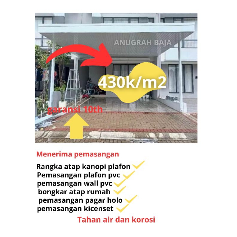 kanopi baja ringan atap alderon