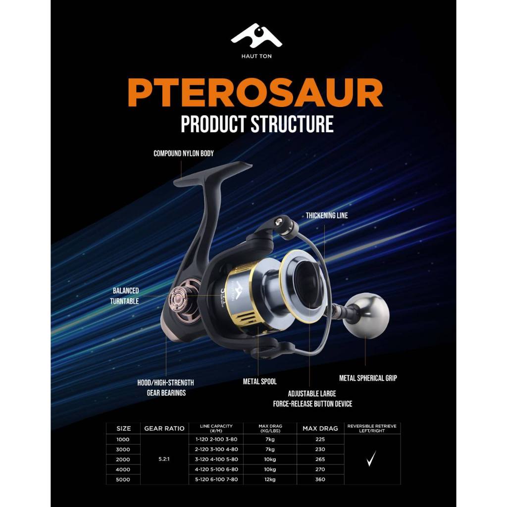 Reel SPINNING HAUTTON PTEROSAUR