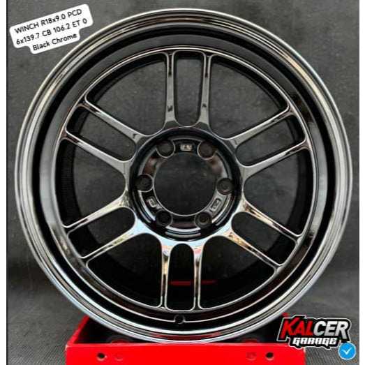 VELG RPF 01 ORIGINAL R18 PCD 6X139,7 BLACK CHROME UNTUK PAJERO, FORTUNER, HILUX DLL