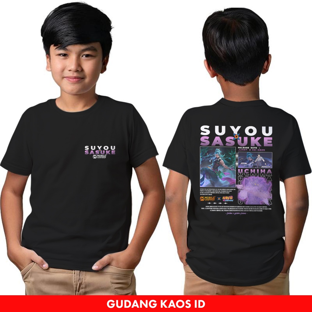GUDANG KAOS SUYOU x SASUKE - BAJU ANAK USIA 1-14 TAHUN - KAOS MOBILE LEGEND x NARUTO SHIPPUDEN - BAJ