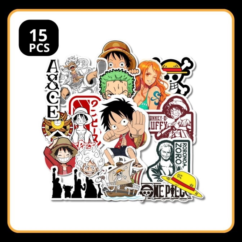 

Stiker pack one piece 1paket isi 15 - stiker laptop dan tumbler anti air