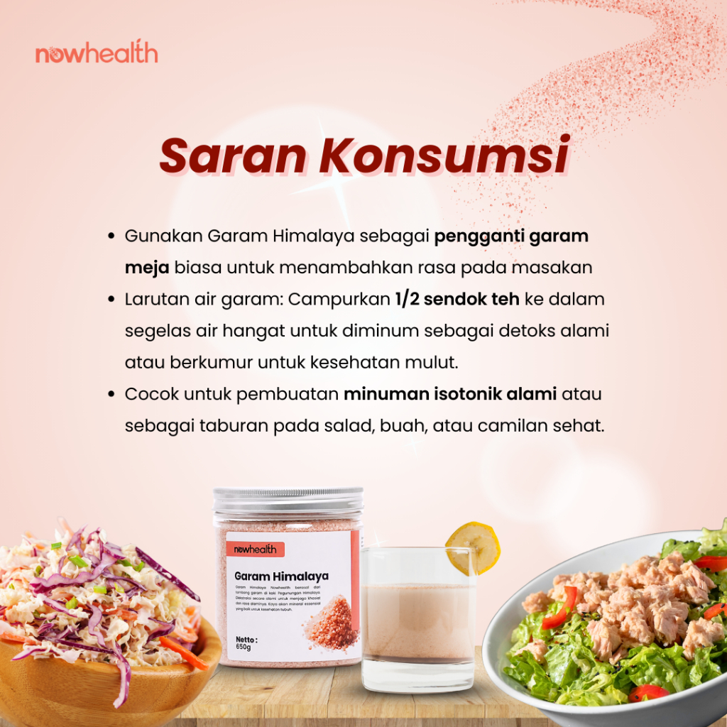 

Garam Himalaya 650 gr Nowhealth Himalayan k Salt Organik Penyedap Rasa Bumbu