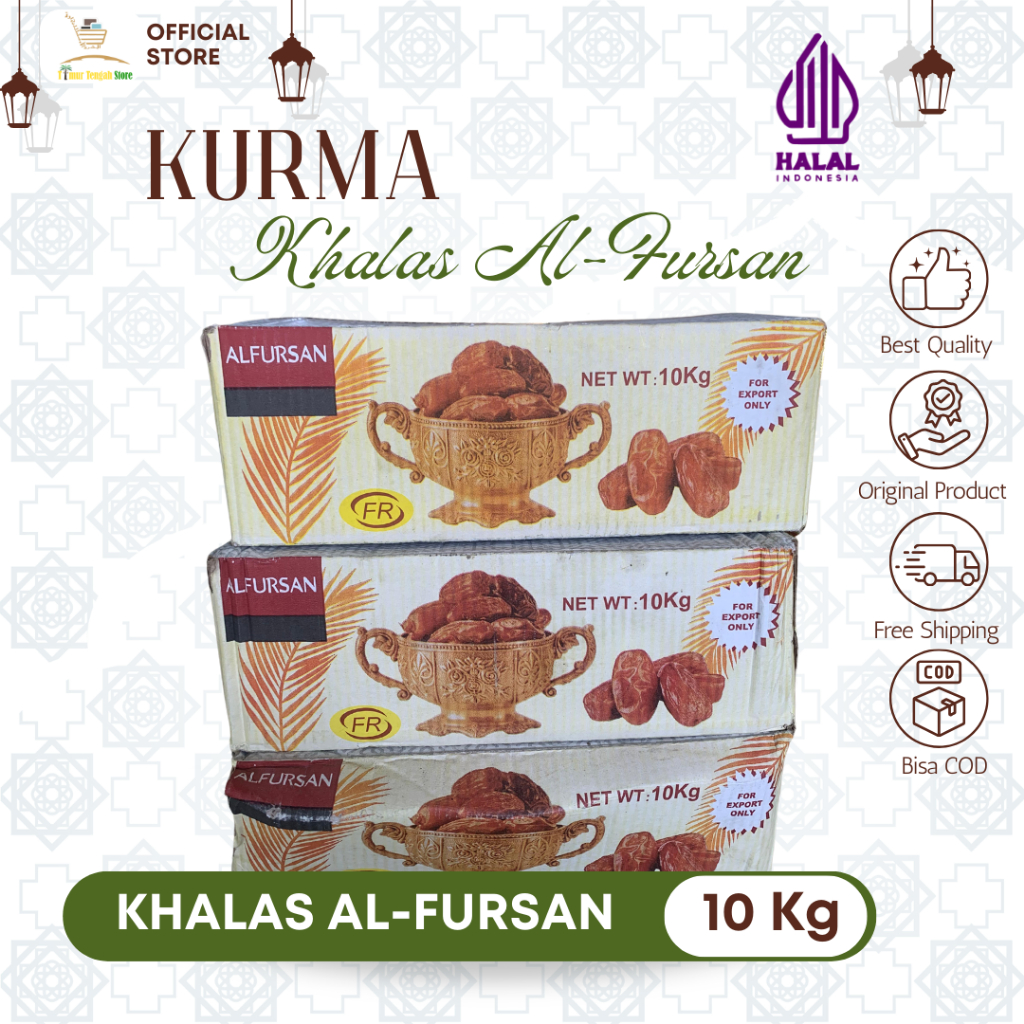 

Kurma Khalas al Fursan 10 kg | Kholas Al Fursan | Oleh Oleh Haji Umroh