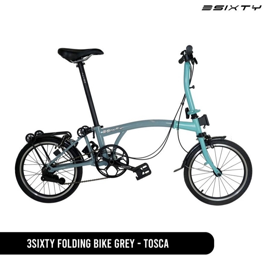 Sepeda Lipat 3Sixty Three Sixty Folding Bike Grey Tosca 3 Speed Strummey Archer