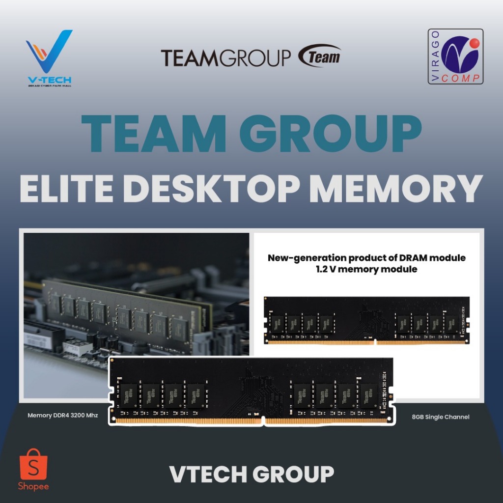 TeamGroup Elite Desktop Memory DDR4 3200 MHz 8GB Single Channel