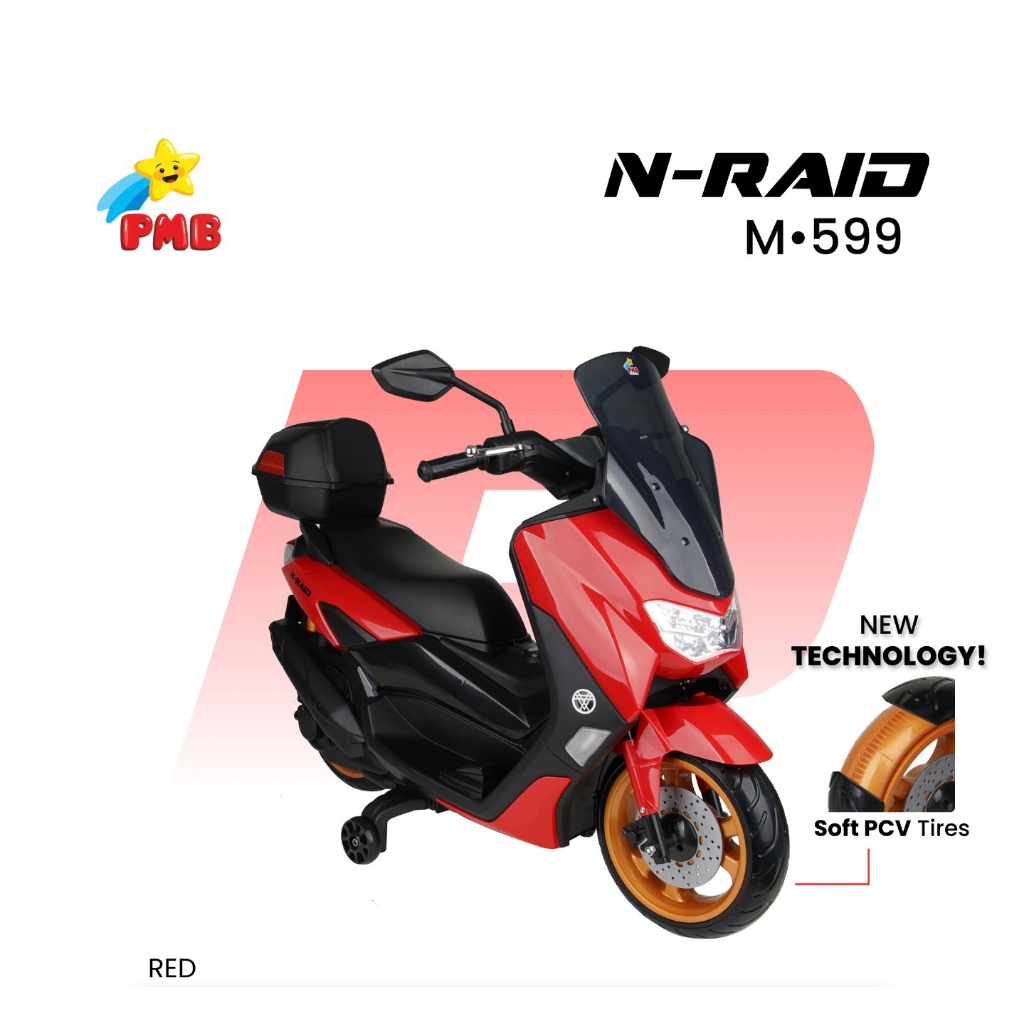 Motor Aki Mainan Anak NMAX RAID PMB M599 M-599 M588 Murah M 588 Ban EVA Karet