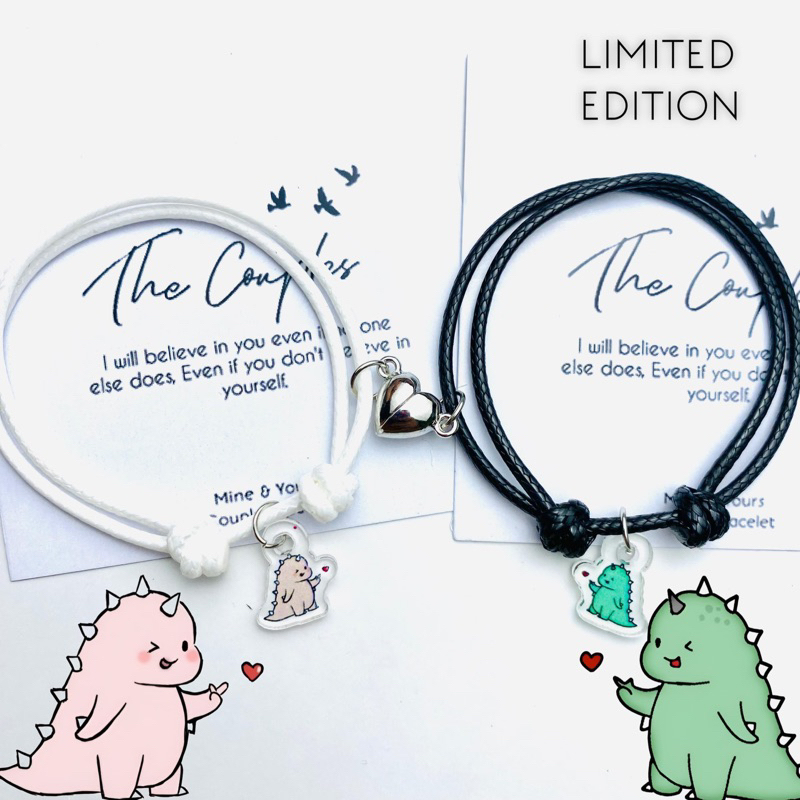 NEW Gelang Couple Magnet Liontin DINOSAURUS COUPLE Lucu Kekinian Sepasang | Couple Bracelet | Gelang