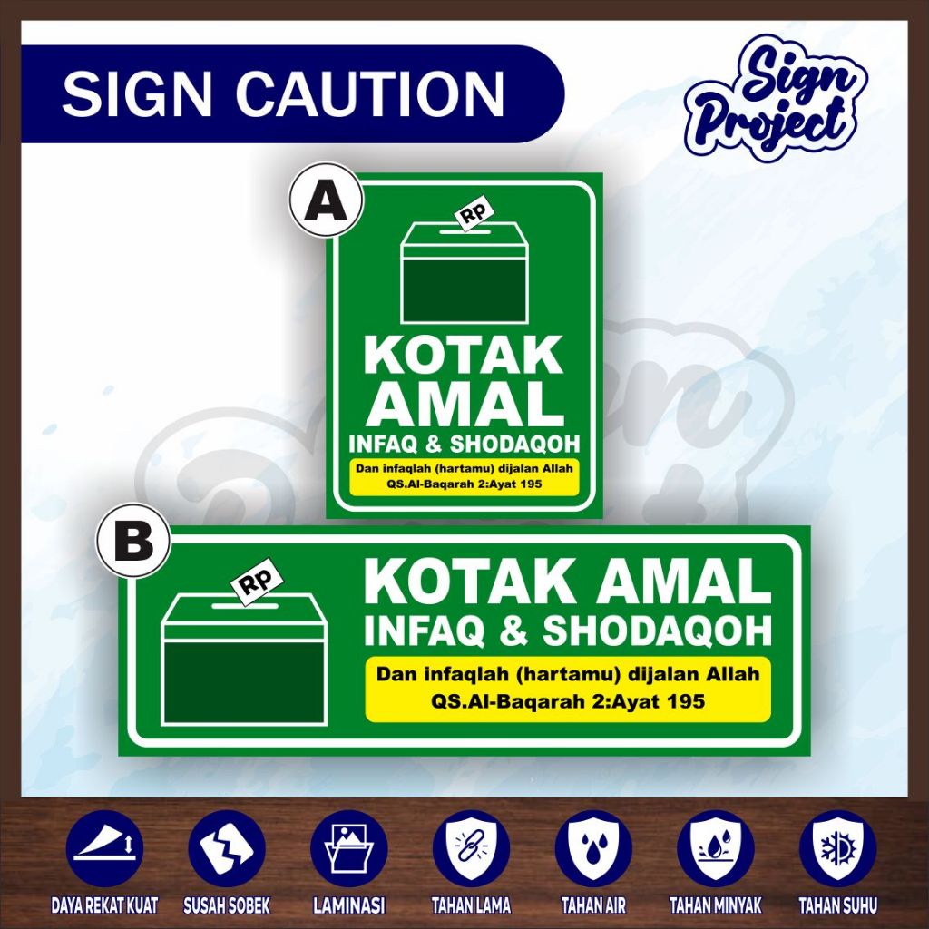 STIKER KOTAK AMAL INFAQ/MASJID/MUSHOLA/STIKER VINYL KOTAK AMAL/Sticker Vinyl Anti Air/Stiker Masjid 