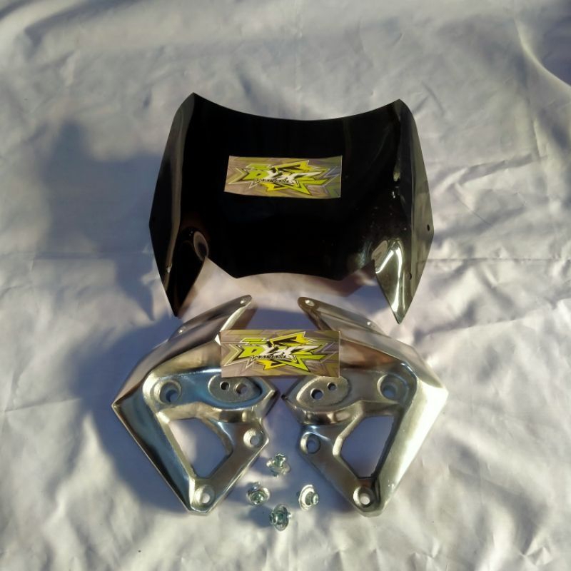 Visor set kupingan barong Tiger visor kaca depan set kupingan lampu depan  set baut tinggal pasang