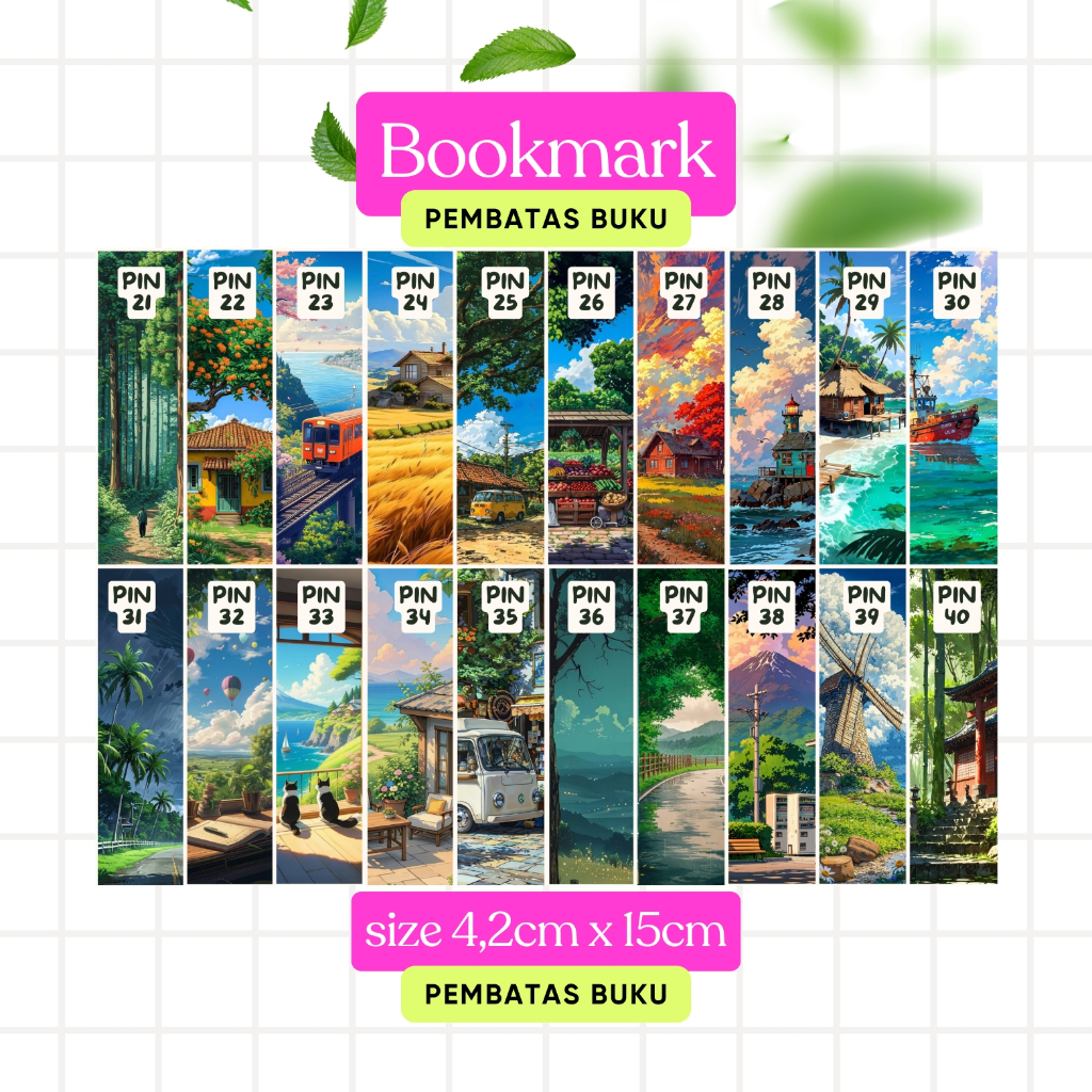 

Pembatas buku paper bookmark custom aesthetic unik