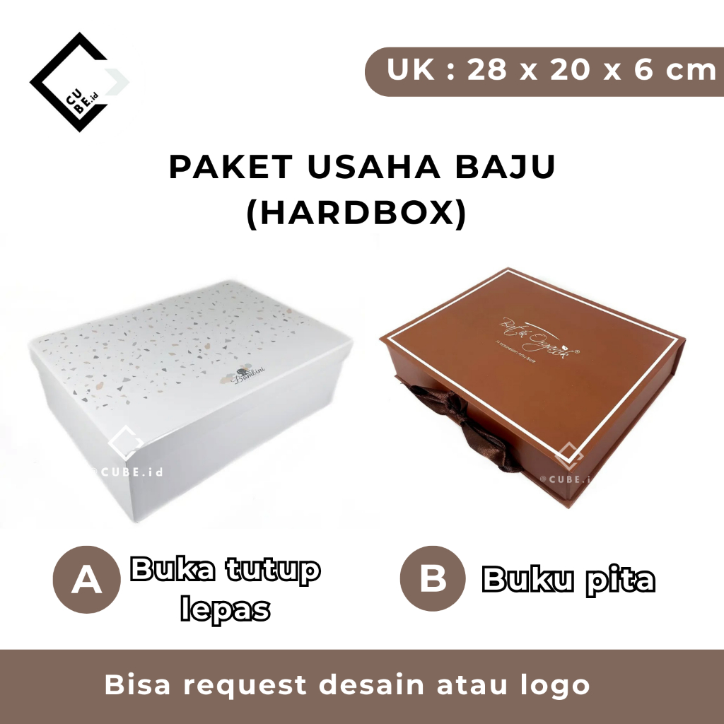 

PAKET USAHA BOX BAJU / PACKAGING / HARD BOX / KOTAK BAJU / BUKA TUTUP LEPAS / BUKA PITA 28x20x6cm