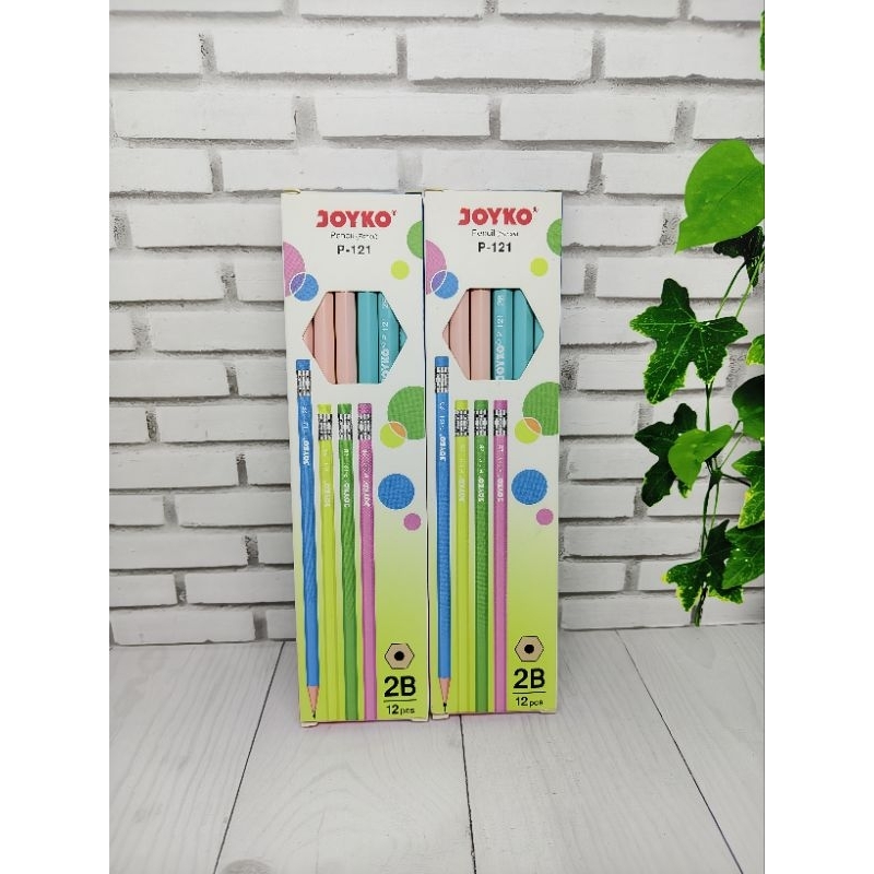 

JOYKO Pensil 2B Joyko P-121 Dengan Penghapus Body Warna Pastel Isi 12Pcs Stationery