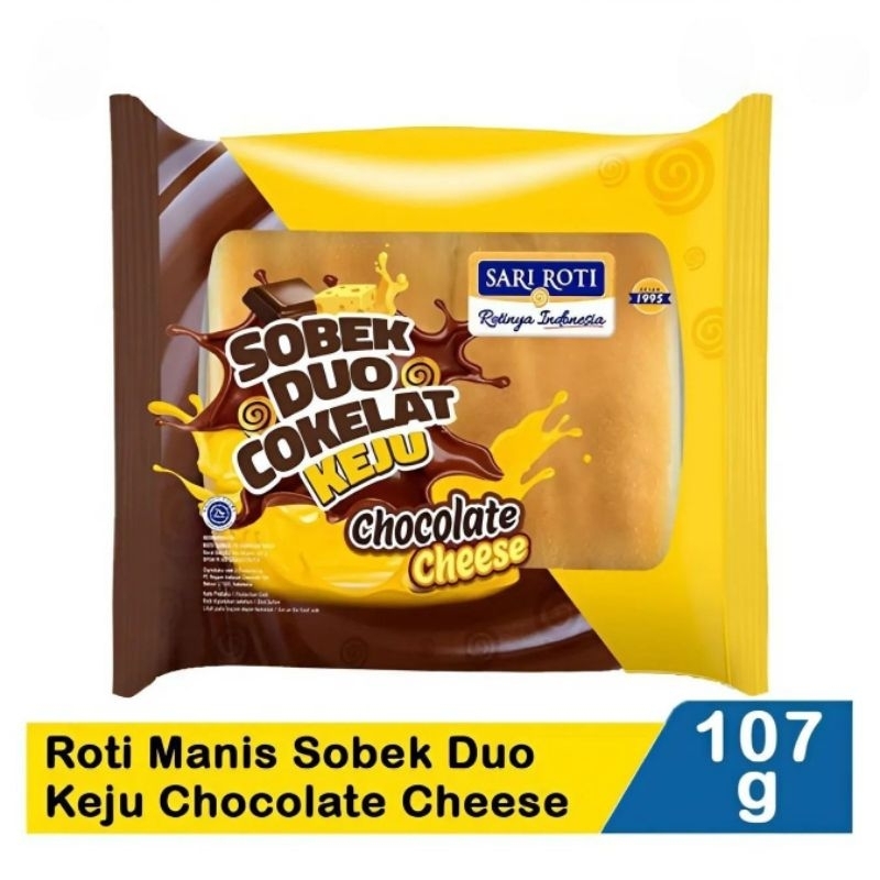 

Sari Roti Manis Sobek Duo Cokelat Keju 107g