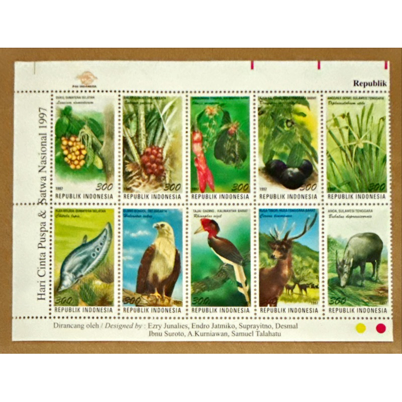 

(BA) PRANGKO INDONESIA 1997 CINTA PUSPA DAN SATWA SERI - 5. 10V SERIES MNH.