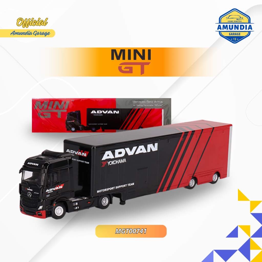 Mini GT Mercedes Benz Actros Racing Transporter Advan
