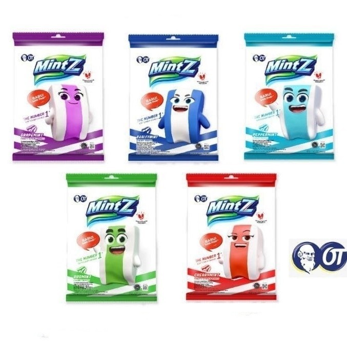 

OT MINTZ PERMEN CHEWY MINTS 115 GRAM CHERRYMINT / GRAPEMINT / BARLEYMINT / PEPPERMINT / DUOMINT