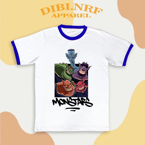 KAOS RINGER TEE MONSTER UNISEX - TSHIRT BAJU DEWASA FREE CUSTOM