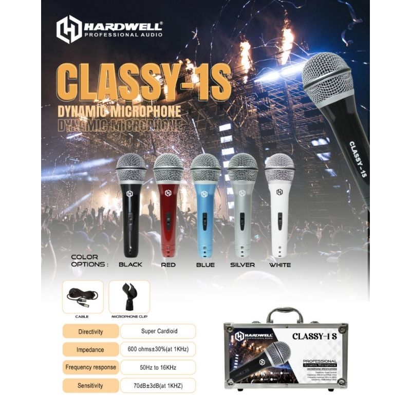 HARDWELL CLASSY-1S | Professional microphone vocal | Microphone kabel | Microphone dynamic | Microph
