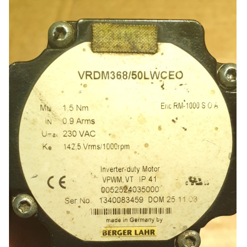 Berger LAHRVRDM stepper motor 3 phase 368/50 LWceo set planetary gearbox