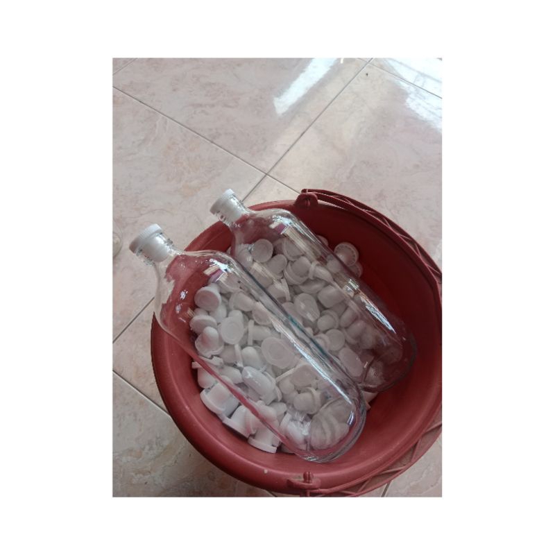 (PAKET ISI 4 BOTOL) Botol Bensin 1Liter/Botol Kaca 1Liter.