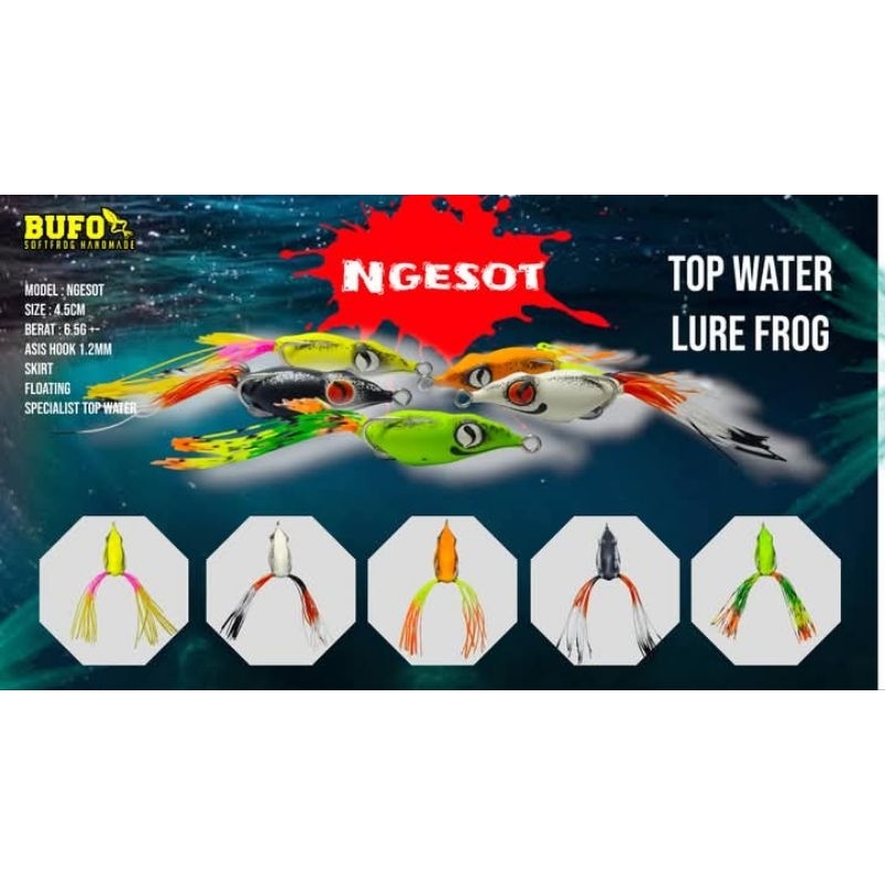 BUFO DONS
MODEL: PETIR

SIZE: 5.5CM

HOOK: 3/0

BLADE 2CM

ASIS WIRE: 1.2MM

SLIM BODY

DAYA LEMPAR 