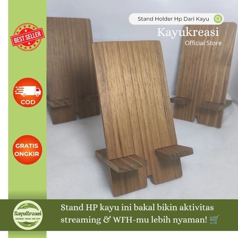 Termurah Stand Hp/Stand Holder Kayu/Tempat Dudukan Hp