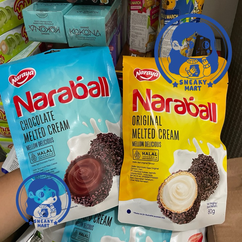 

NARAYA NARABALL 80gr Isi 8-9pcs Wafer Ball Melted Cream