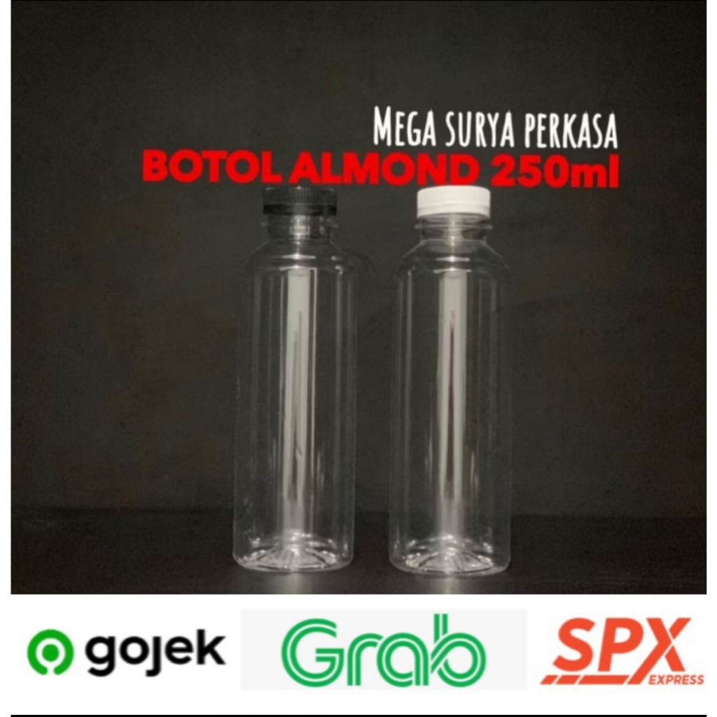Botol Almond 250 ml/Botol Plastik Almond 3250ml/Kopi/jus/susu/jelly